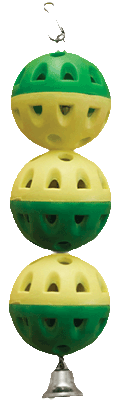 Зооник Игрушка для попугая "Забава" три шарика с 1 колокольчиком