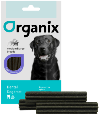 Organix Medium & Large Breeds Dental Dog Treat для Чистки Зубов с Эвкалиптом