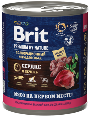 Brit Premium by Nature Сердце и печень (банка)