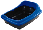 Gamma Туалет для кошек прямоугольный с ассиметричным бортом "Волна", синий