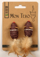 Mon Tero Eco Line Toys Две Мыши с Перьями Фиолетовые с Кошачьей Мятой