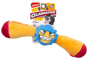 GiGwi Игрушка для собак Гладиатор в резиновом шлеме - палка с пищалкой GLADIATOR