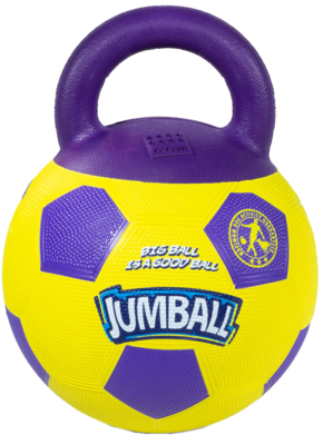 GiGwi Игрушка для собак Мяч футбольный c ручкой желтый JUMBALL