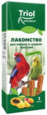 Triol Standard Лакомство для мелких и средних попугаев с фруктами (уп. 3 шт)