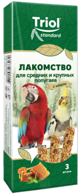 Triol Standard Лакомство для средних и крупных попугаев с мёдом (уп. 3 шт)