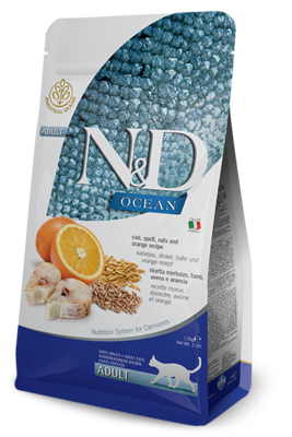 N&D Ocean Adult Cod, Spelt, Oats and Orange Recipe