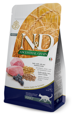N&D Ancestral Grain Adult Lamb, Spelt, Oats and Blueberry Recipe