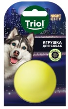 Triol Игрушка NIGHT CITY для собак из винила "Мяч-неон"