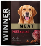 Winner Meat с Сочной Говядиной Adult 1+ для Взрослых Собак Средних и Крупных Пород