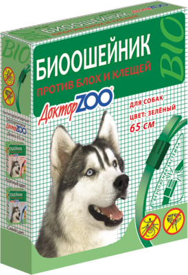 ДокторZOO Биоошейник Против Блох и Клещей для Собак (зеленый)