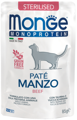 Monge Monoprotein Sterilised Pate Manzo (пауч)
