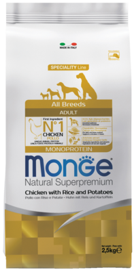 Monge Speciality Line All Breeds Adult Monoprotein Chicken with Rice and Potatoes