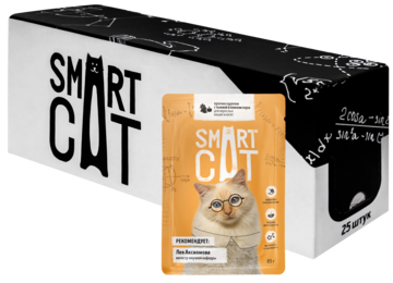 Smart Cat Кусочки Курочки с Тыквой в Нежном Соусе для Взрослых Кошек и Котят (пауч)