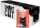 Smart Cat Кусочки Говядины в Нежном Соусе для Взрослых Кошек и Котят (пауч)