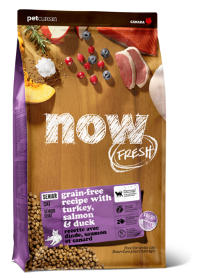 now FRESH Senior Cat Grain-free Recipe with Turkey, Salmon & Duck