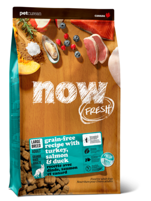 now FRESH Large Breed Adult Grain-free Recipe with Turkey, Salmon & Duck
