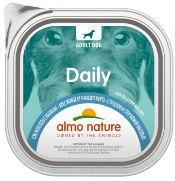 Almo Nature Adult Dog Daily с Треской и Стручковой Фасолью (ламистер)