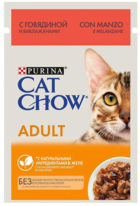 Cat Chow Adult с Говядиной и Баклажанами (в желе, пауч)