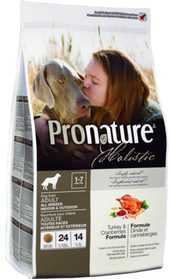 Pronature Holistic Dog Food Adult All Breeds Indoor & Outdoor Turkey & Cranberries
