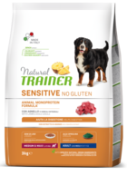 Natural TRAINER Sensitive No Gluten Medium & Maxi Adult with Lamb & Whole Cereals