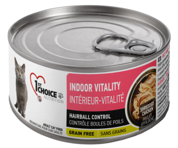 1st Choice Indoor Vitality Hairball Control Grain Free Shredded Chicken (банка)