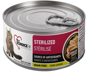1st Choice Sterilised Source of Antioxydants Grain Free Shredded Chicken (банка)