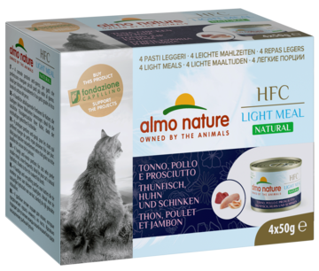 Almo Nature HFC Light Meal Natural Tonno , Pollo e Prosciutto (банки)