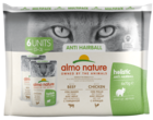 Almo Nature Holistic Anti Hairball Adult Cat 6 Units (3+3) with Beef with Chicken (паучи)