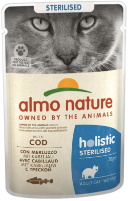 Almo Nature Holistic Sterilised Adult Cat with Cod (пауч)