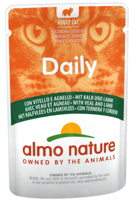 Almo Nature Adult Cat Daily con Vitello e Agnello (пауч)