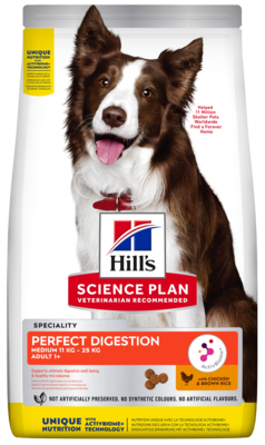 Hill’s Science Plan Perfect Digestion Medium Adult 1+ with Chicken & Brown Rice