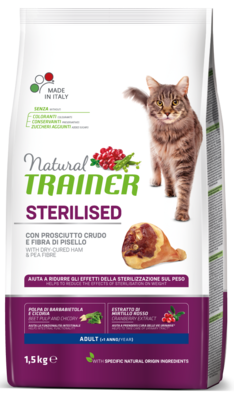 Natural TRAINER Sterilised Adult with Dry-cured Ham & Pea Fibre