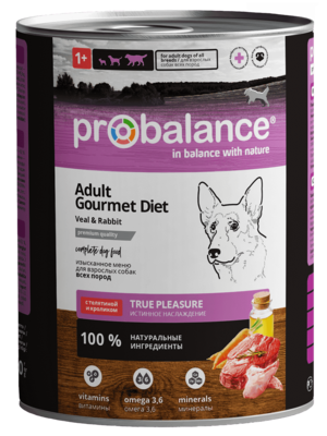 probalance Adult Gourmet Diet с Телятиной и Кроликом (банка)
