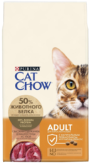Cat Chow Adult с Высоким Содержанием Домашней Птицы и с Уткой