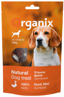 Organix Natural Dog Treat Утиное Филе Гантельки