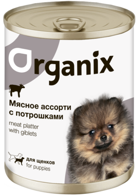 Organix Мясное Ассорти с Потрошками для Щенков (банка)