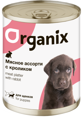 Organix Мясное Ассорти с Кроликом для Щенков (банка)