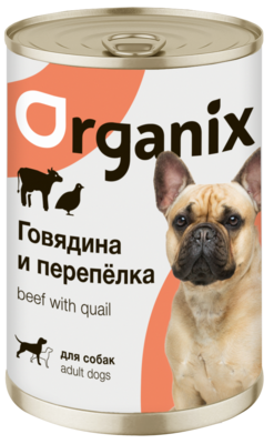Organix Говядина и Перепёлка для Собак (банка)