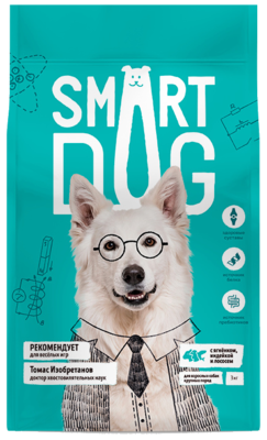 Smart Dog с Ягнёнком, Индейкой и Лососем для Взрослых Собак Крупных Пород