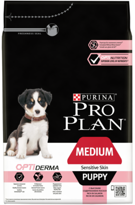 Pro Plan Medium Puppy Sensitive Skin с Высоким Содержанием Лосося
