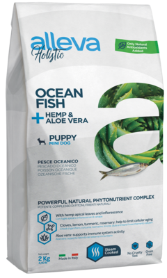 alleva Holistic Ocean Fish + Hemp & Aloe vera Puppy Mini Dog
