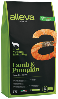 alleva Natural Adult Medium & Maxi Dog Lamb & Pumpkin
