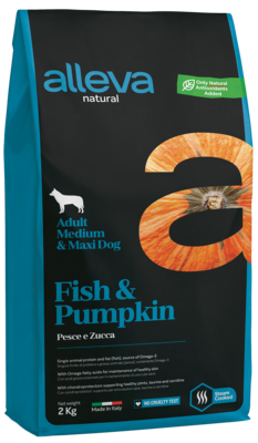 alleva Natural Adult Medium & Maxi Dog Fish & Pumpkin