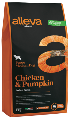 alleva Natural Puppy Medium Dog Chicken & Pumpkin