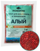Homefish Грунт для аквариумов и террариумов Алый (фракция 3-5 мм)