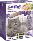 Buffet Menu for Cat Premium Мясные Кусочки в Желе с Индейкой (тетра пак)