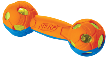 Nerf Dog Гантель двухцветная светящаяся