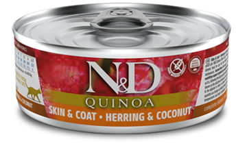 N&D Quinoa Skin & Coat Herring & Coconut for Cat (банка)