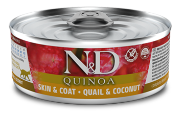 N&D Quinoa Skin & Coat Quail & Coconut for Cat (банка)