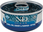 N&D Ocean Tuna, Cod, Shrimp & Pumpkin Kitten (банка)